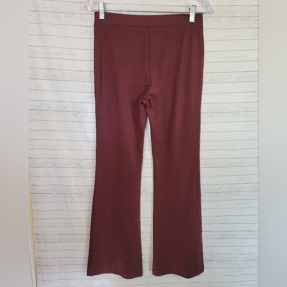 URBAN OUTFITTERS MAROON WIDE LEG FLARE LOW RISE PULL ON LEGGINGS, SZ 4 - Picture 4 of 12